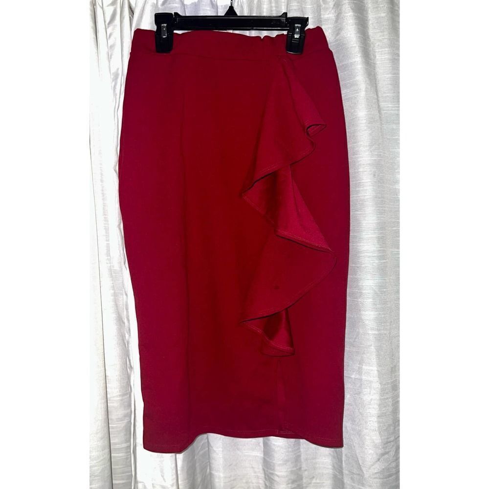 Red pencil skirt